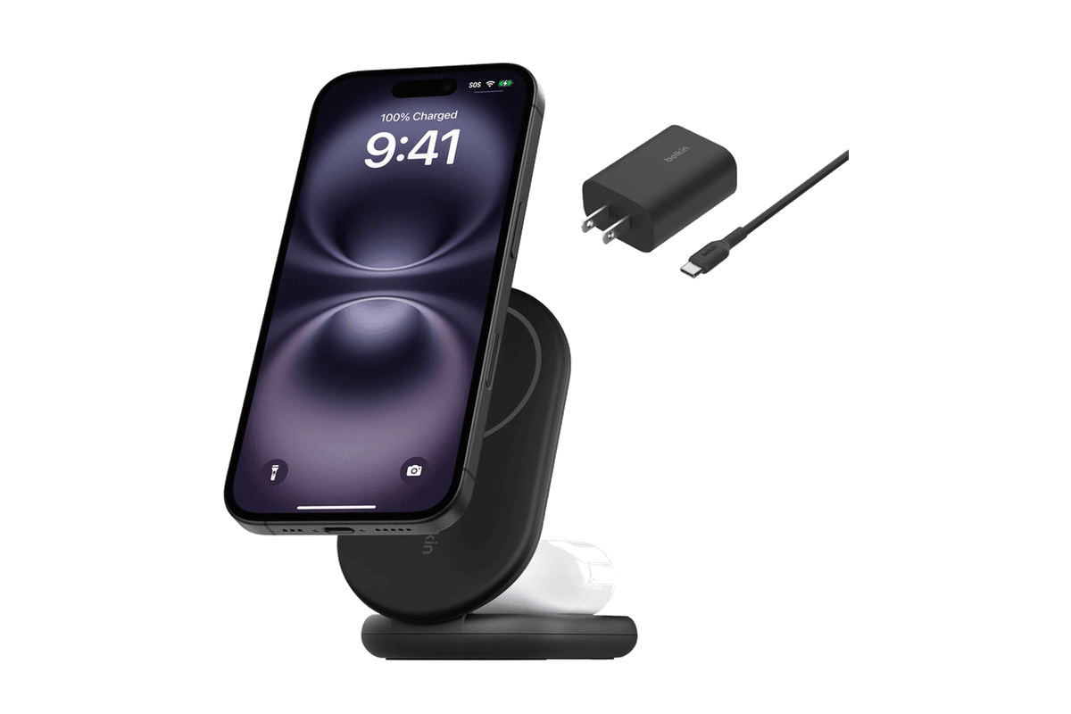 Belkin BoostCharge 2-in-1 Magnetic Foldable Wireless Charger with Qi2 product image