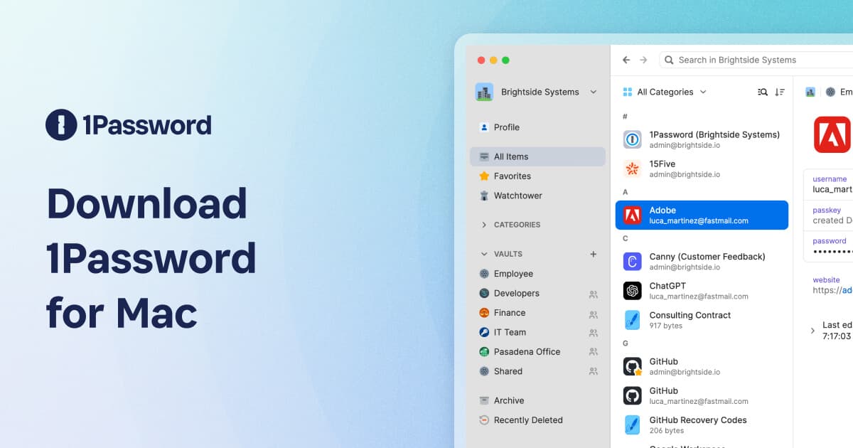 1Password screenshot