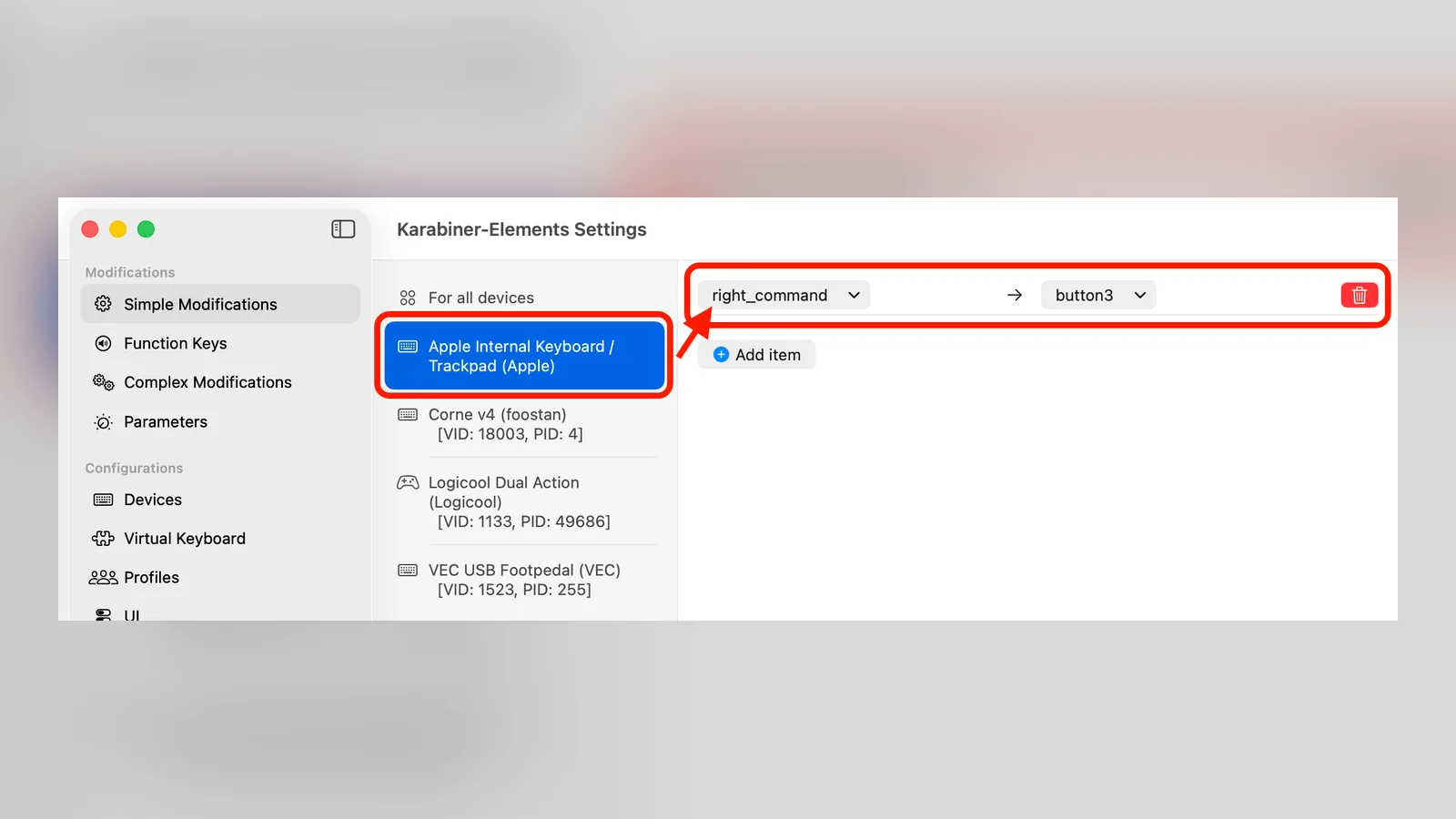 Karabiner-Elements screenshot