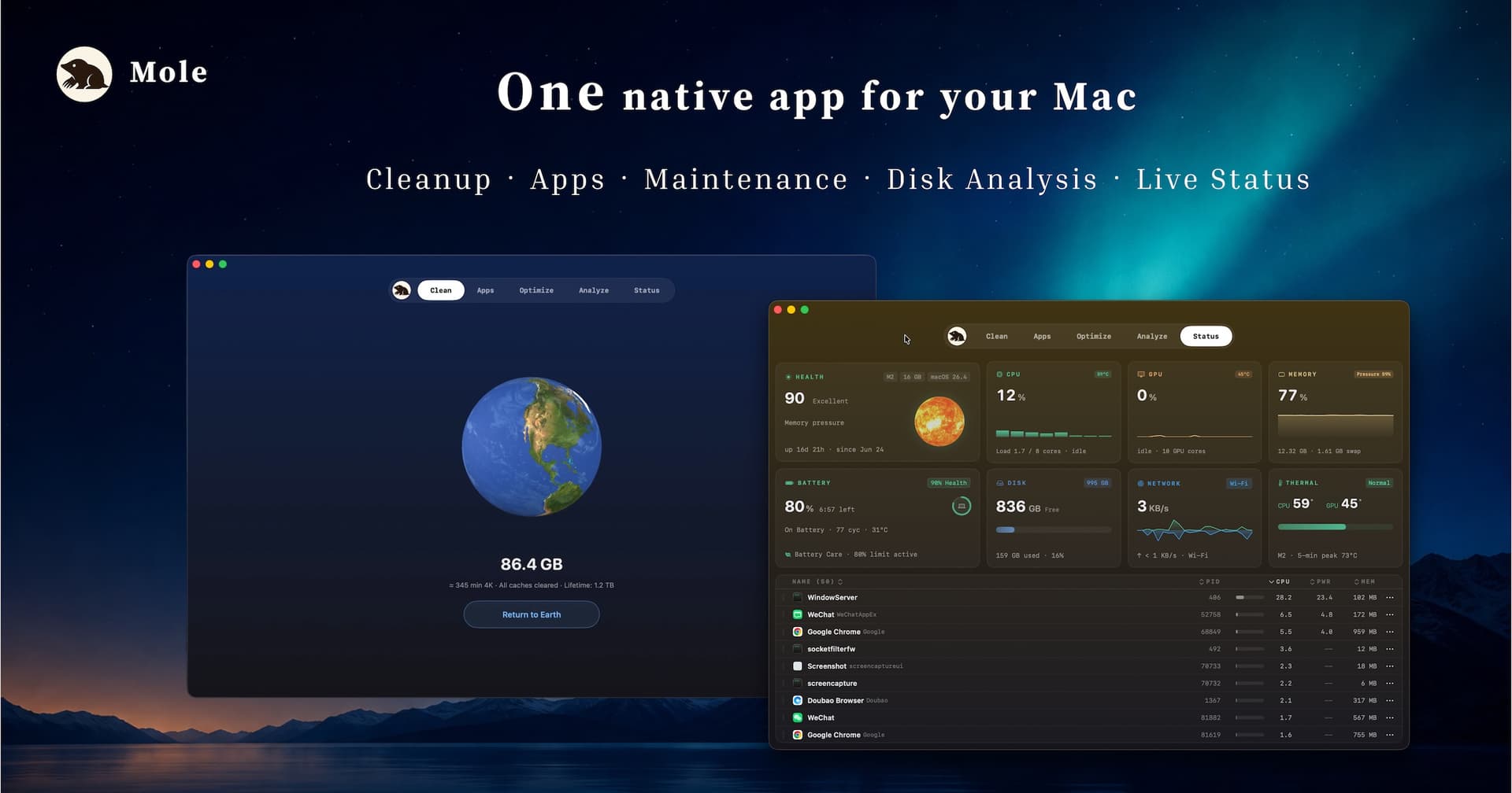 Mole screenshot